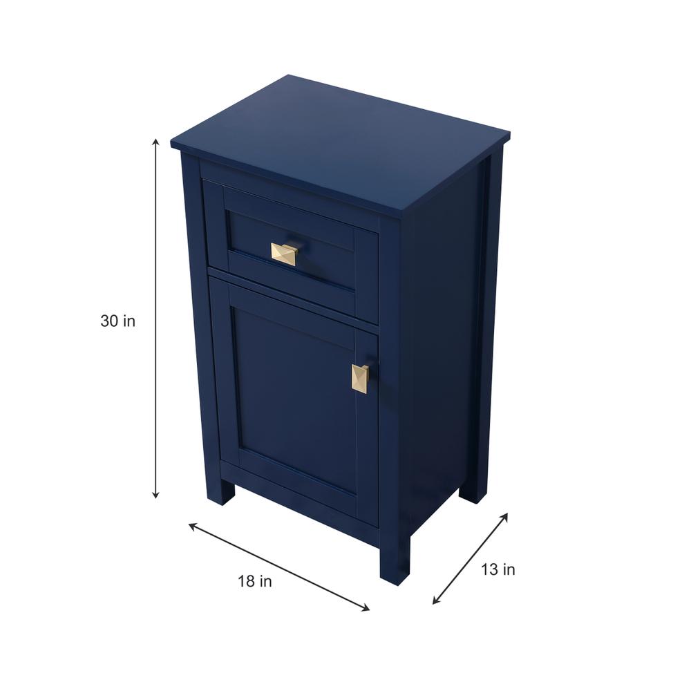 18 Inch Wide Bathroom Storage Freedstanding Cabinet In Blue. Picture 7