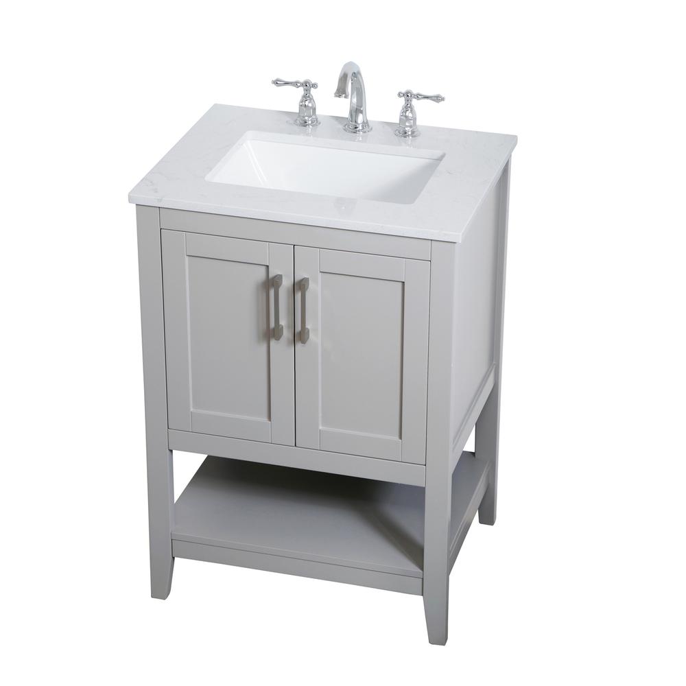 24 inch Single Bathroom Vanity in Grey. Picture 7