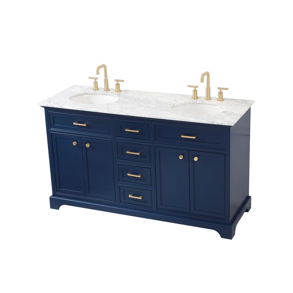 60 inch Single bathroom vanity in Blue. Picture 8