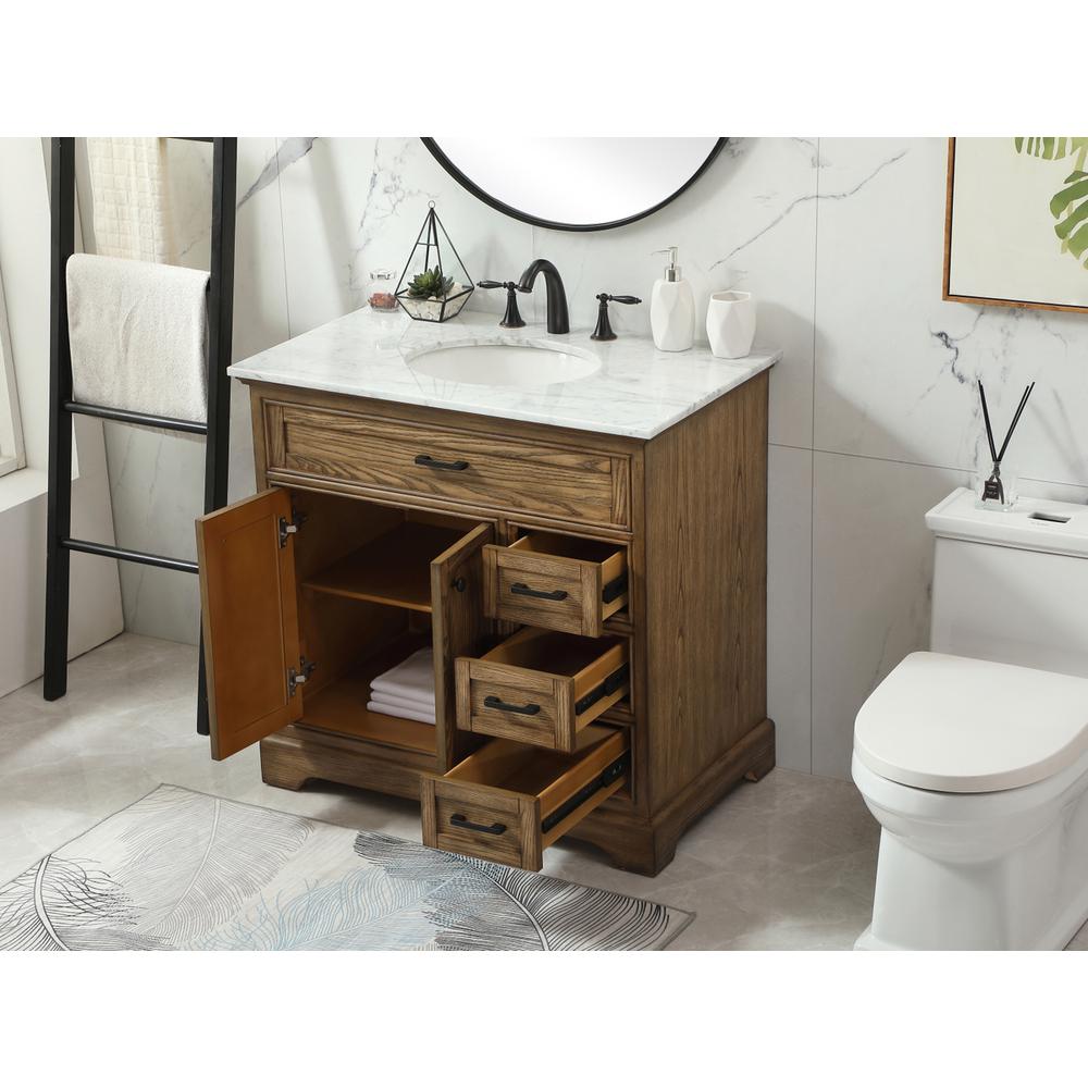 36 inch Single bathroom vanity in driftwood. Picture 3