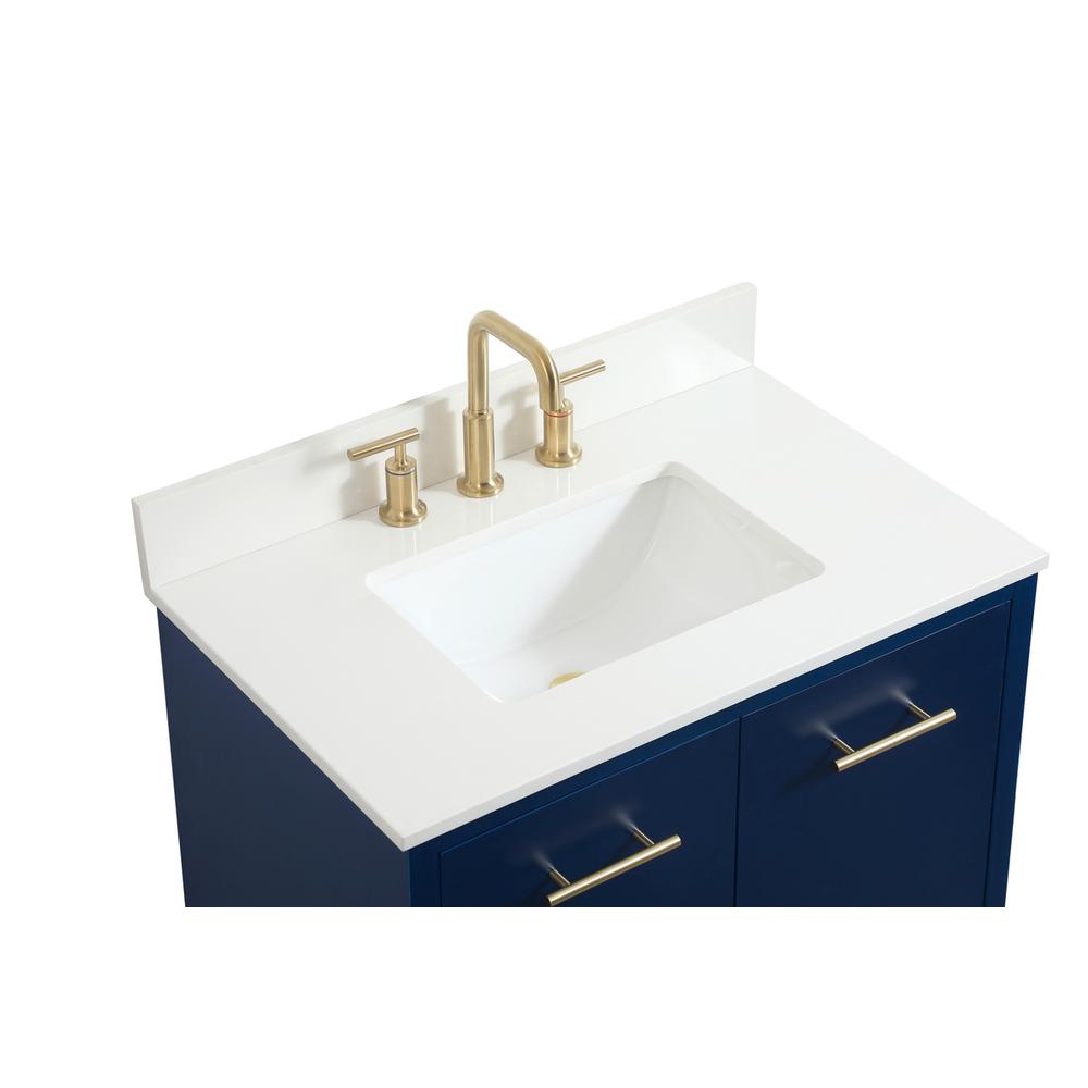 30 inch Single bathroom vanity in blue with backsplash. Picture 13