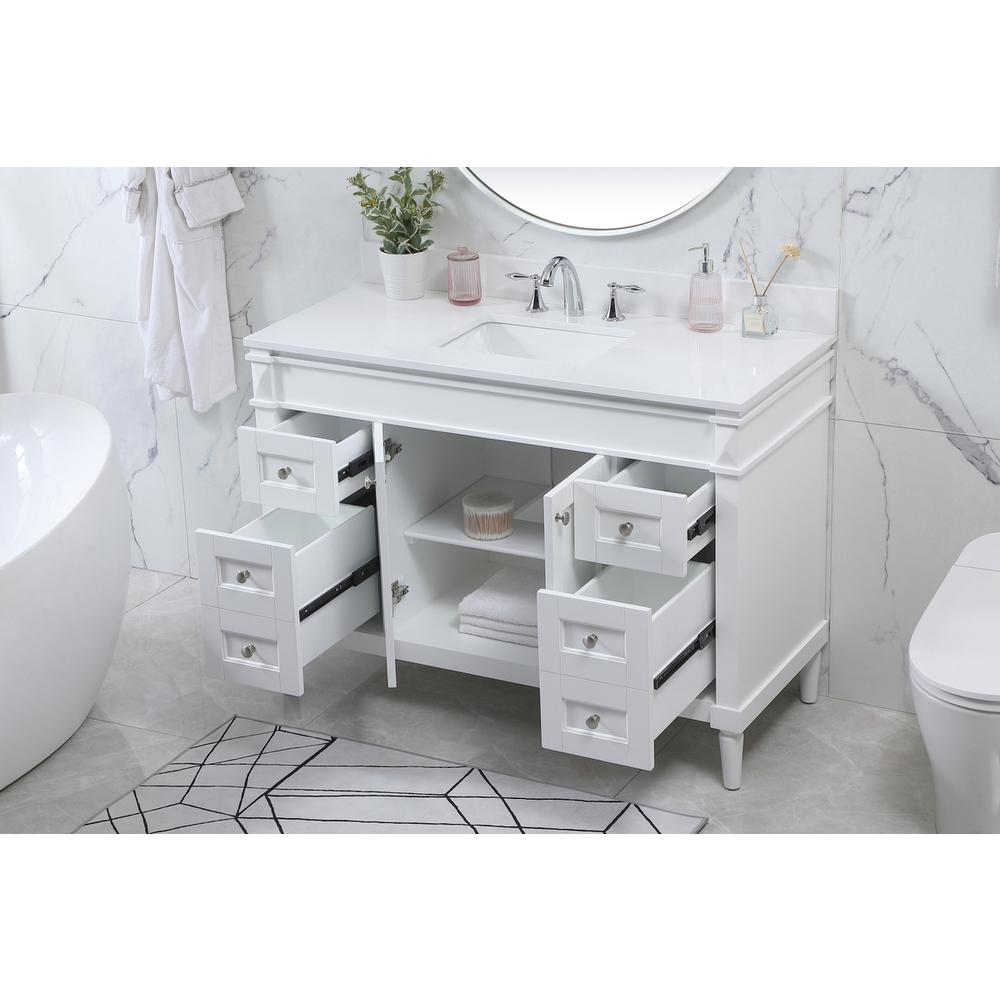 48 inch Single bathroom vanity in white with backsplash. Picture 3