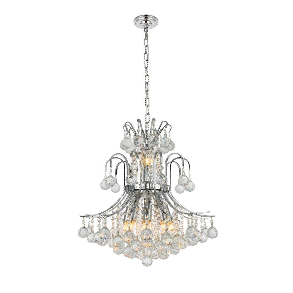 Toureg 10 light Chrome Pendant Clear Royal Cut Crystal. Picture 5