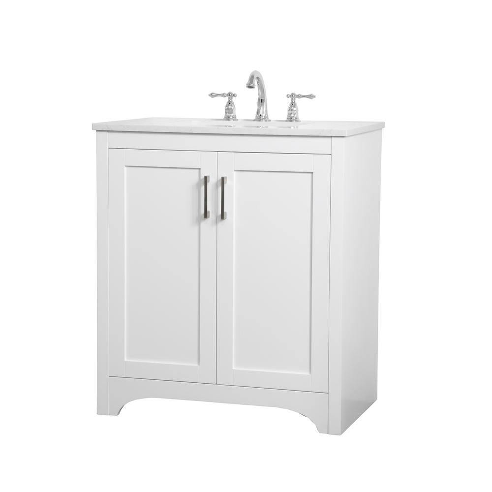 30 inch Single Bathroom Vanity in White. Picture 6