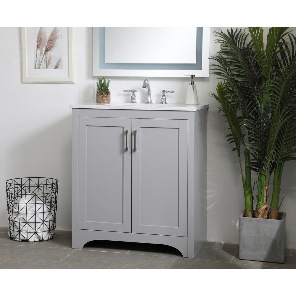 30 inch Single Bathroom Vanity in Grey. Picture 2