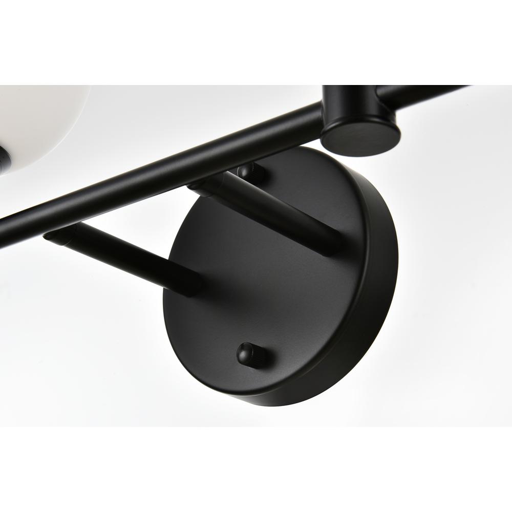 Cordelia 4 light Black and frosted white Bath Sconce. Picture 5
