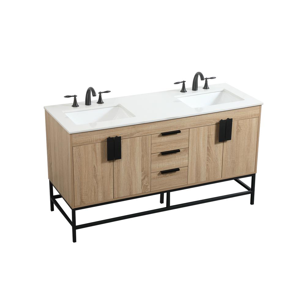 60 inch double bathroom vanity in mango wood. Picture 8