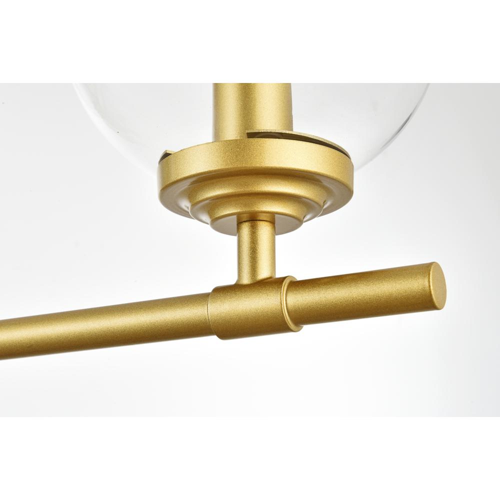 Ingrid 4 light Brass and Clear Bath Sconce. Picture 4
