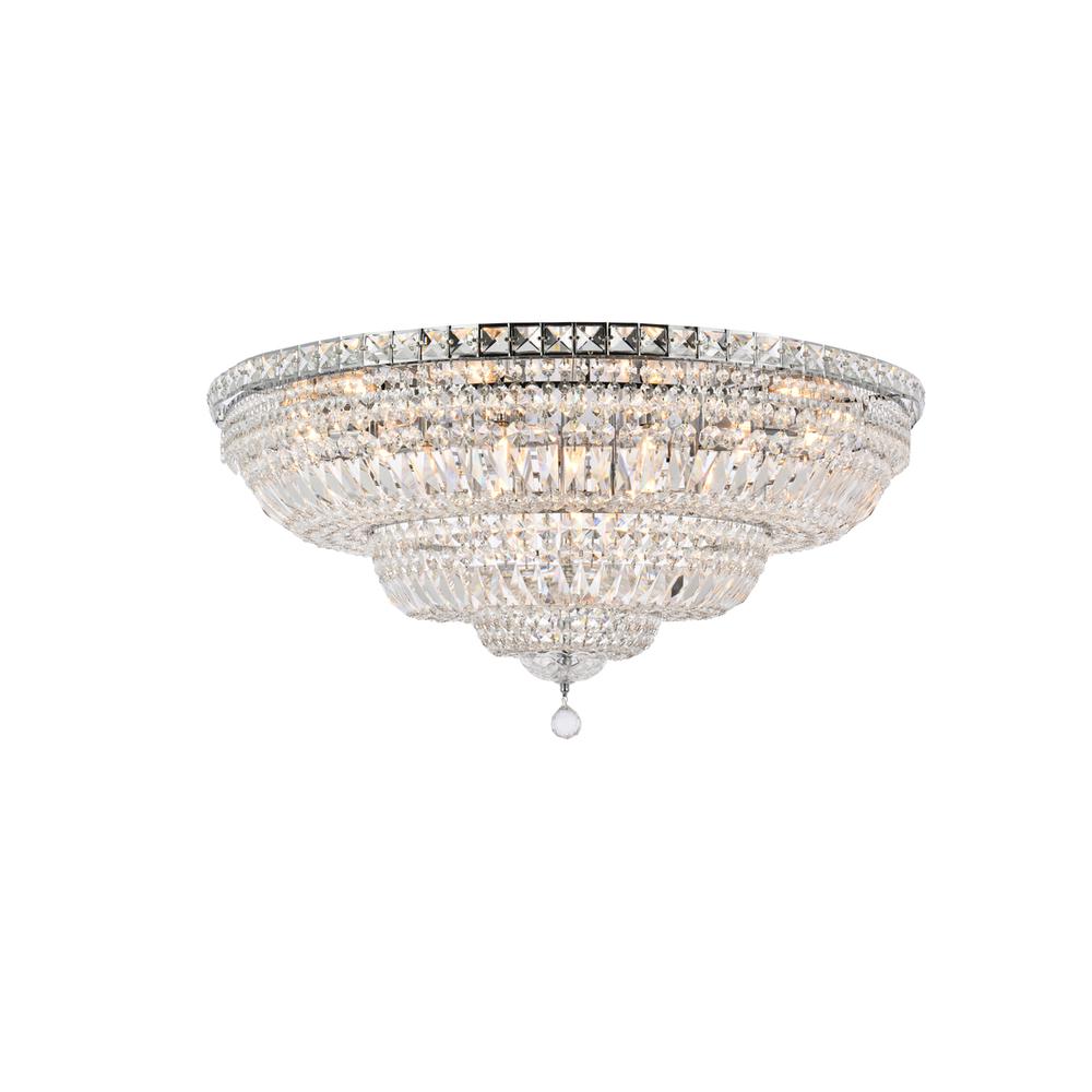 Tranquil 21 light Chrome Flush Mount Clear Royal Cut Crystal. Picture 1