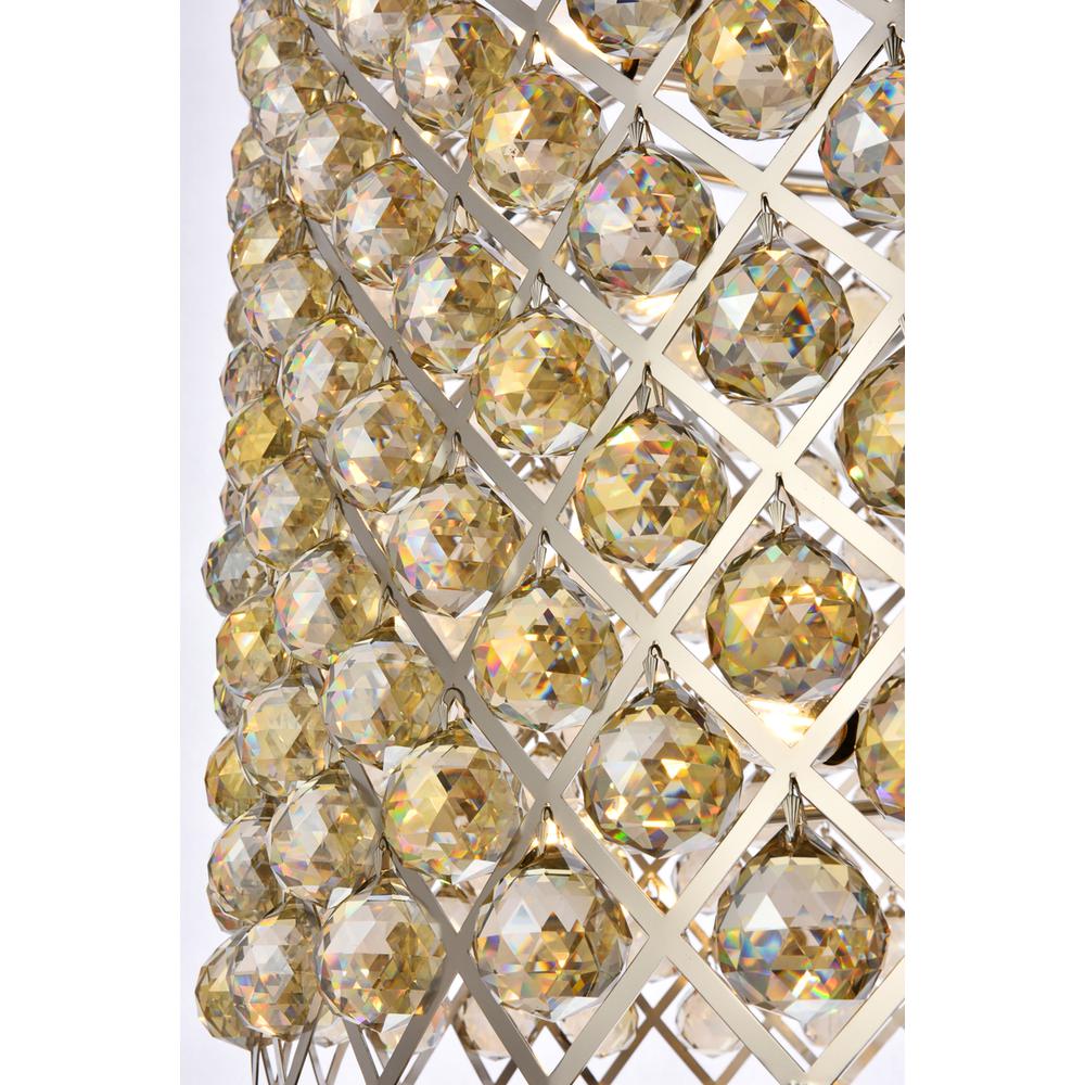 Madison 12 light polished nickel Chandelier Golden Teak. Picture 4