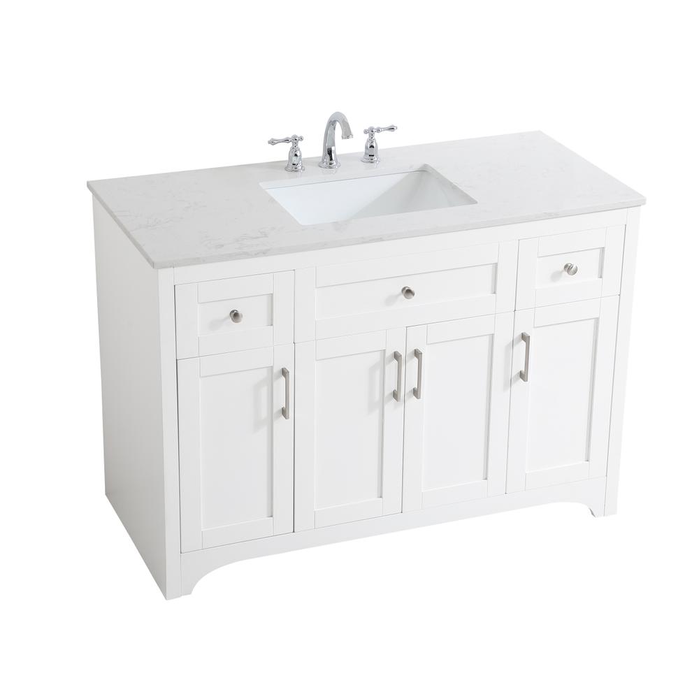 48 inch Single Bathroom Vanity in White. Picture 8