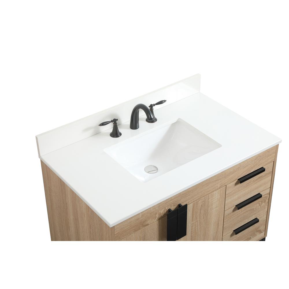 36 inch Single bathroom vanity in mango wood with backsplash. Picture 10