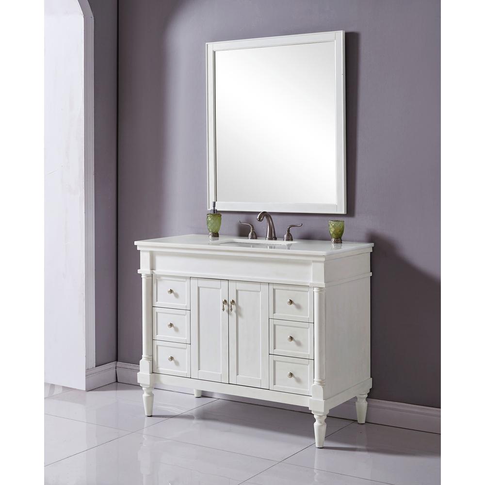 42 inch Single Bathroom vanity in Antique White. Picture 10