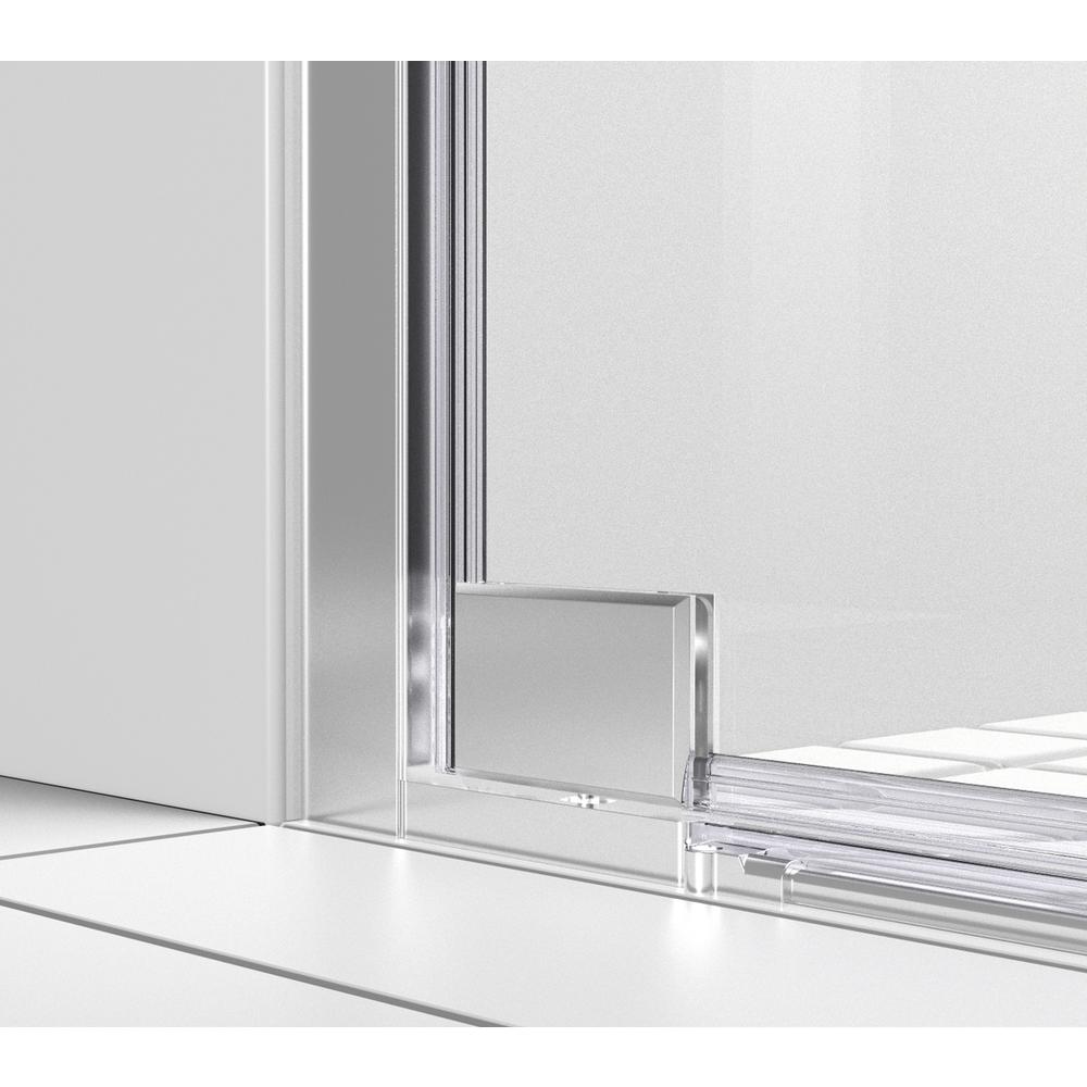 Semi-frameless hinged shower door 60 x 72 Polished Chrome. Picture 9