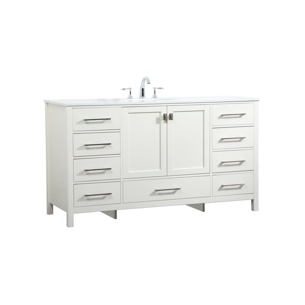 60 inch Single bathroom vanity in white. Picture 7