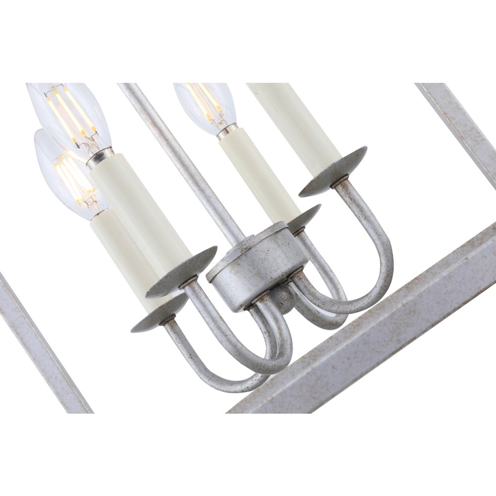 Eclipse 4 Light Vintage Silver Pendant. Picture 10