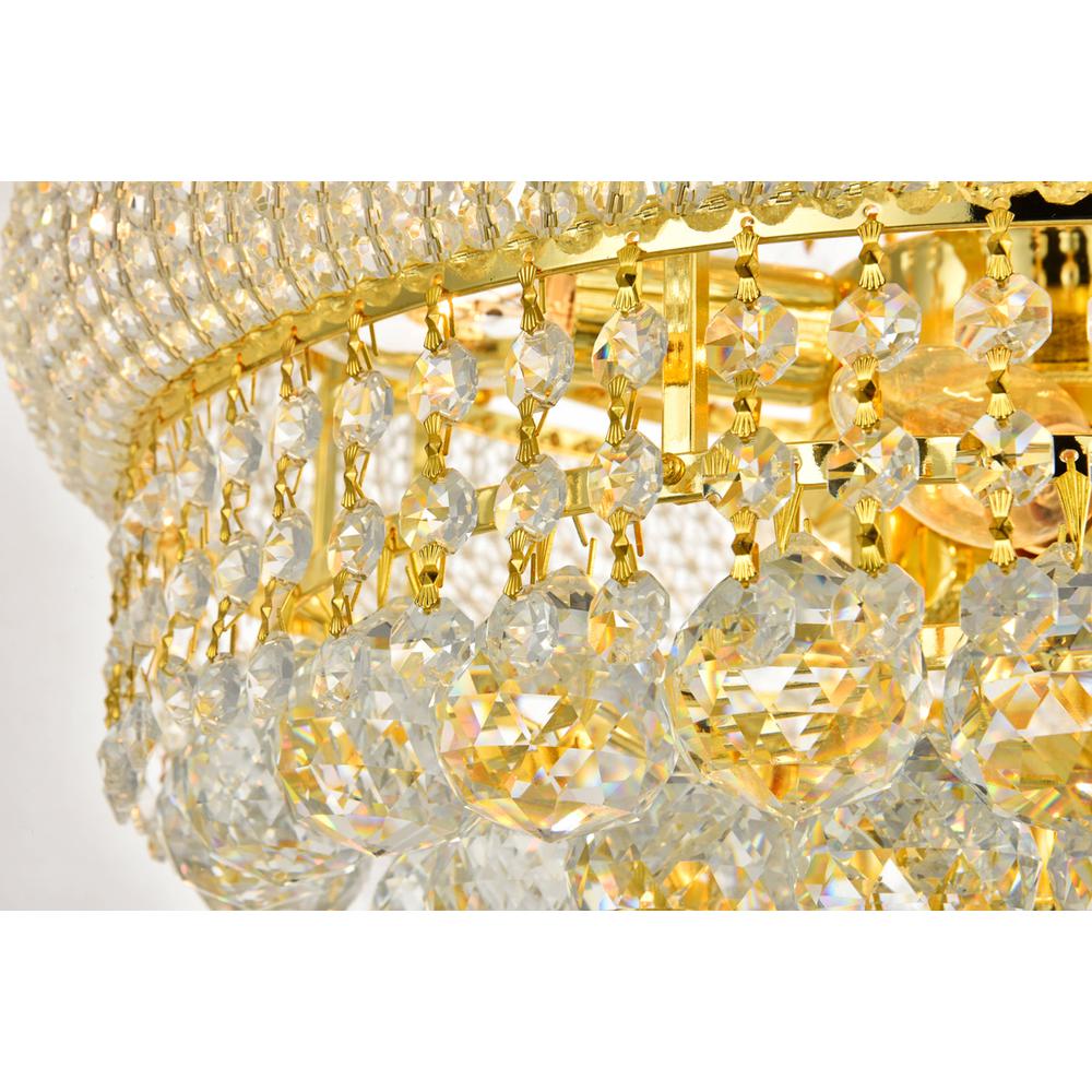 Primo 8 light Gold Pendant Clear Royal Cut Crystal. Picture 4