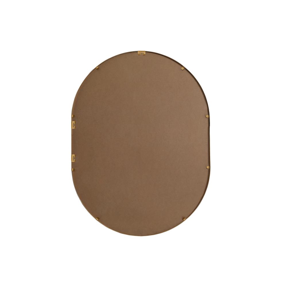 Metal Frame Oval Mirror 27x36 Inch in Brass. Picture 10
