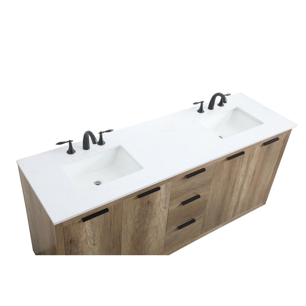 72 Inch Double Bathroom Vanity In Natural Oak. Picture 10