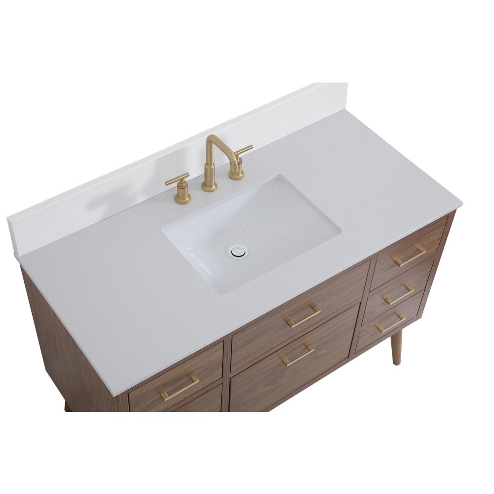 48 inch bathroom Vanity in Walnut Brown with Backsplash. Picture 10