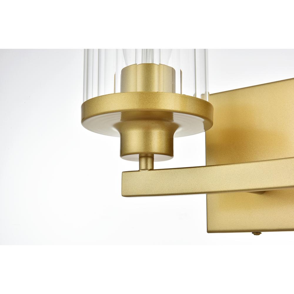 Saanvi 2 light Brass and Clear Bath Sconce. Picture 3