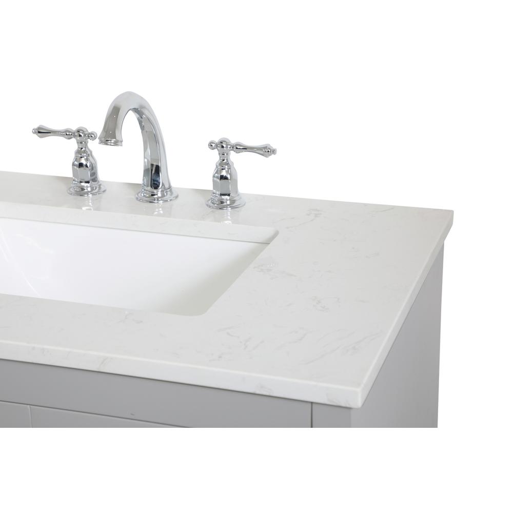 30 inch Single Bathroom Vanity in Grey. Picture 10