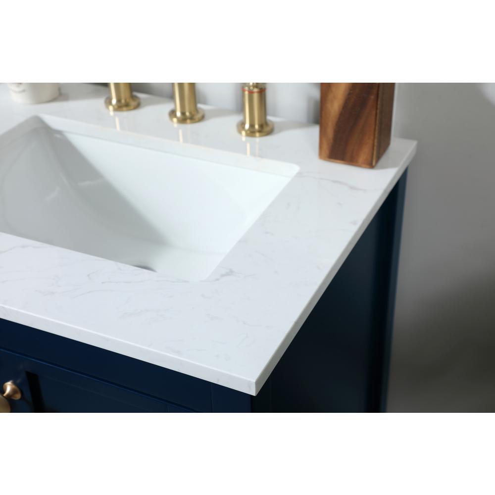 24 inch Single bathroom vanity in blue. Picture 5