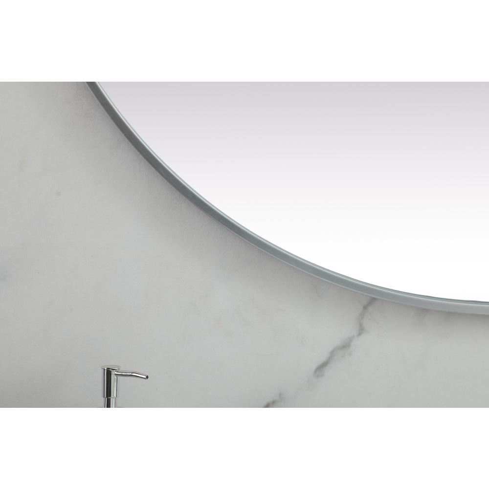 Metal Frame Oval Mirror 36x72 Inch in Silver. Picture 5