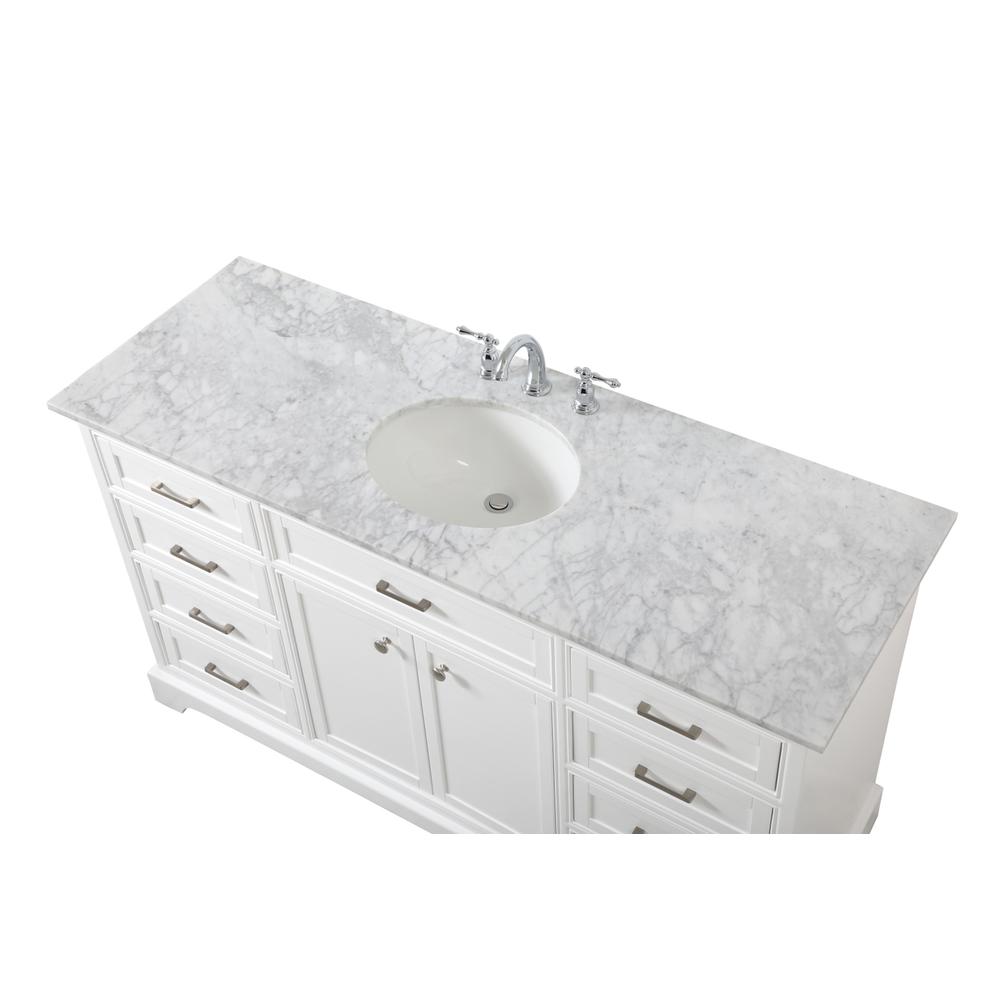 60 inch Single bathroom vanity in white. Picture 10
