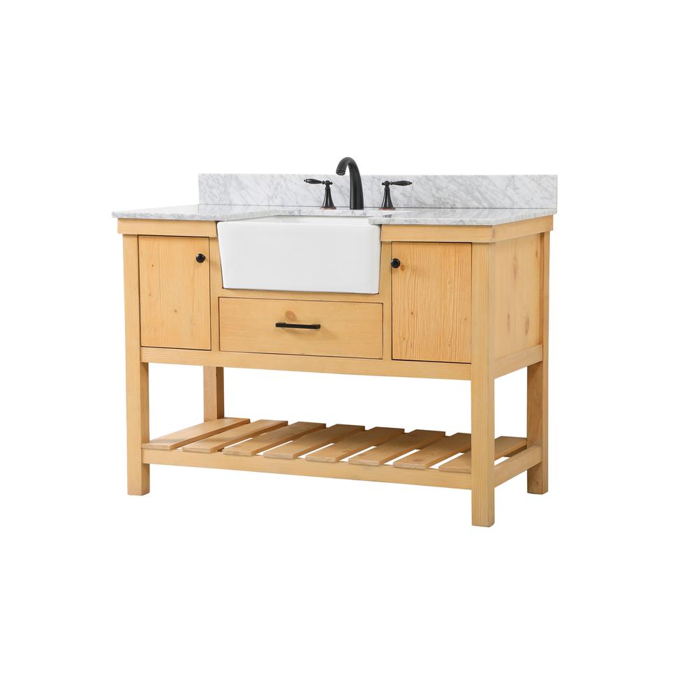 48 inch Single bathroom vanity in natural wood with backsplash. Picture 7
