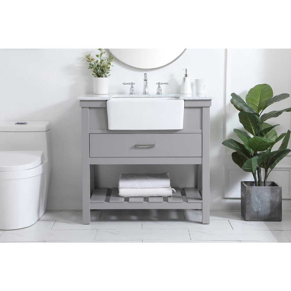 36 inch Single bathroom vanity in grey. Picture 14