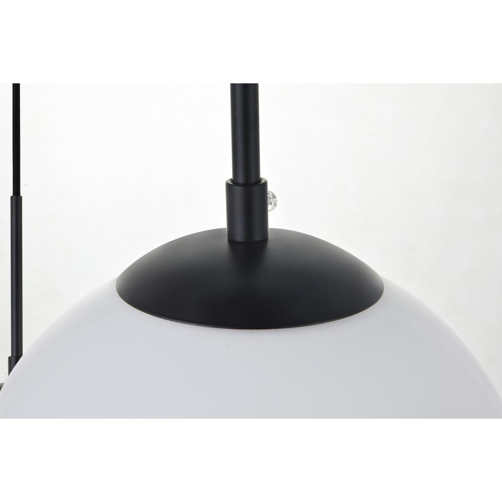 Baxter 3 Lights Black Pendant With Frosted White Glass. Picture 5