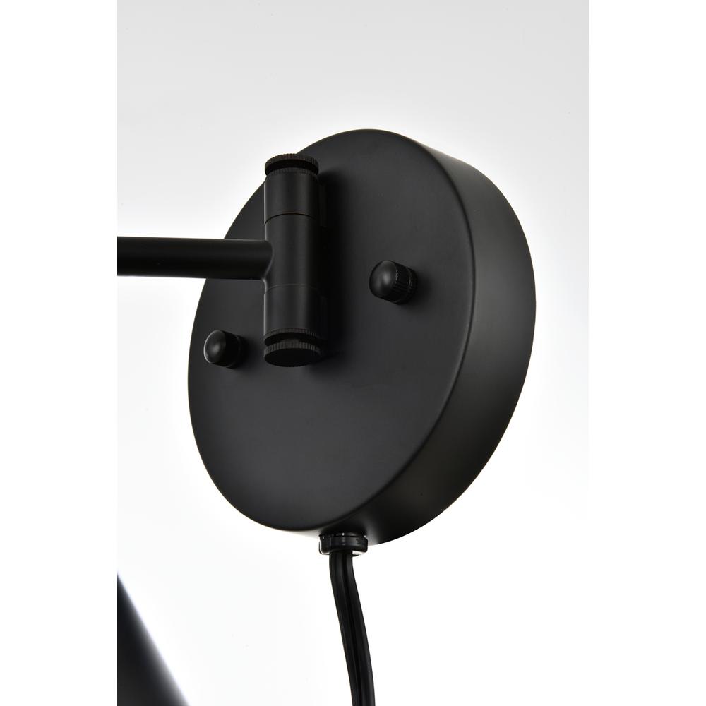 Jair 1 light Black swing arm plug in wall sconce. Picture 5