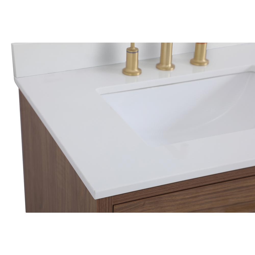 30 inch bathroom Vanity in Walnut Brown with Backsplash. Picture 11