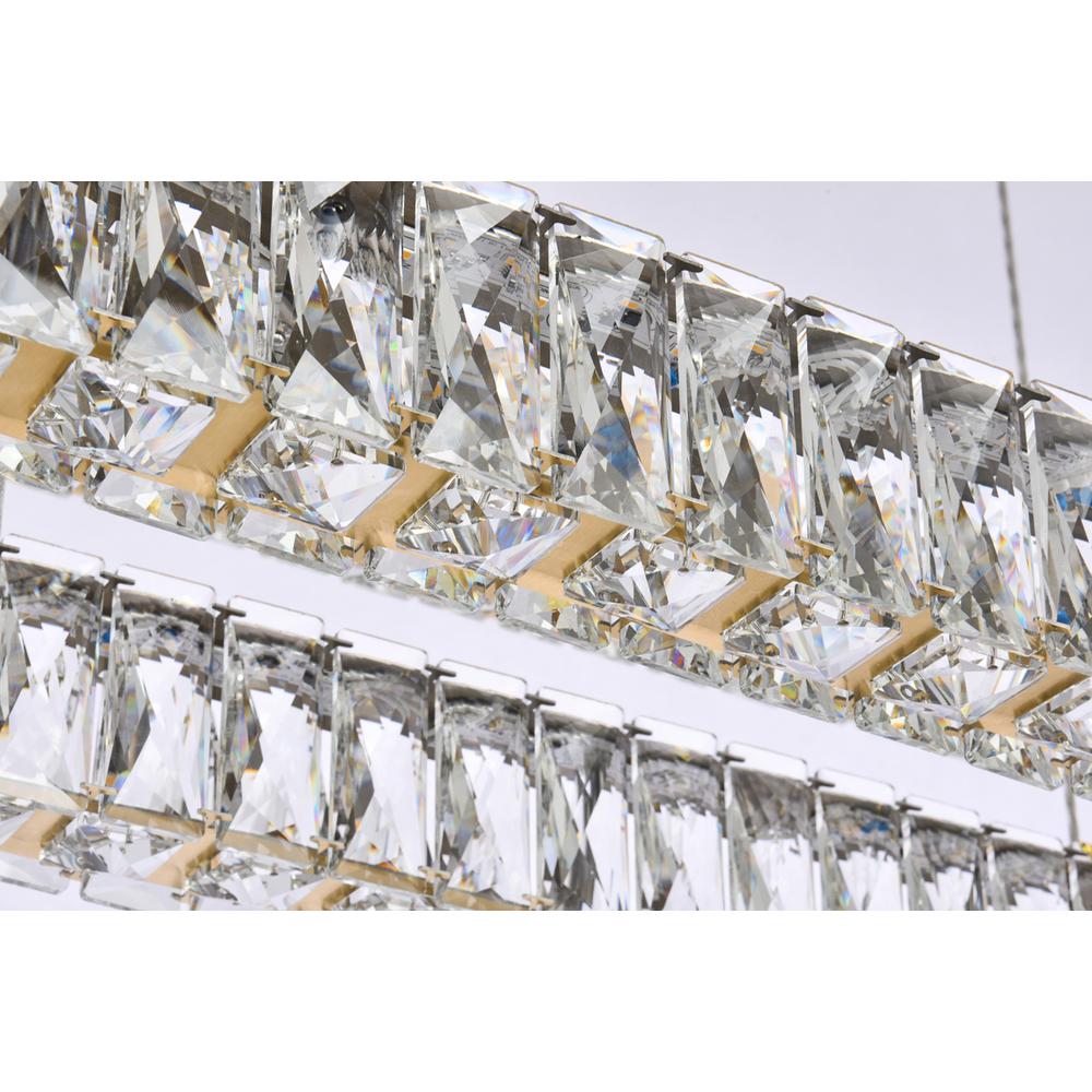 Monroe 50 inch LED triple rectangle pendant in gold. Picture 4