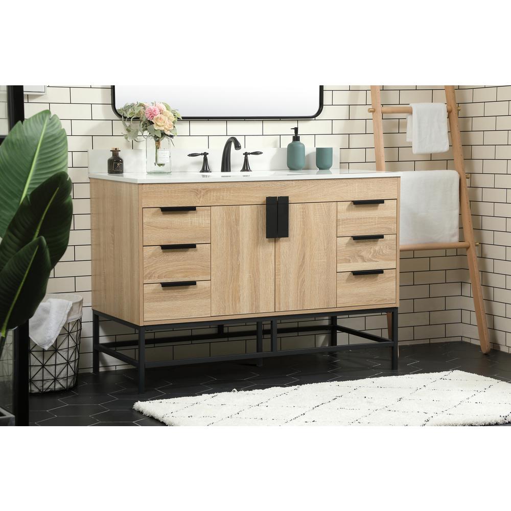 48 inch Single bathroom vanity in mango wood with backsplash. Picture 2