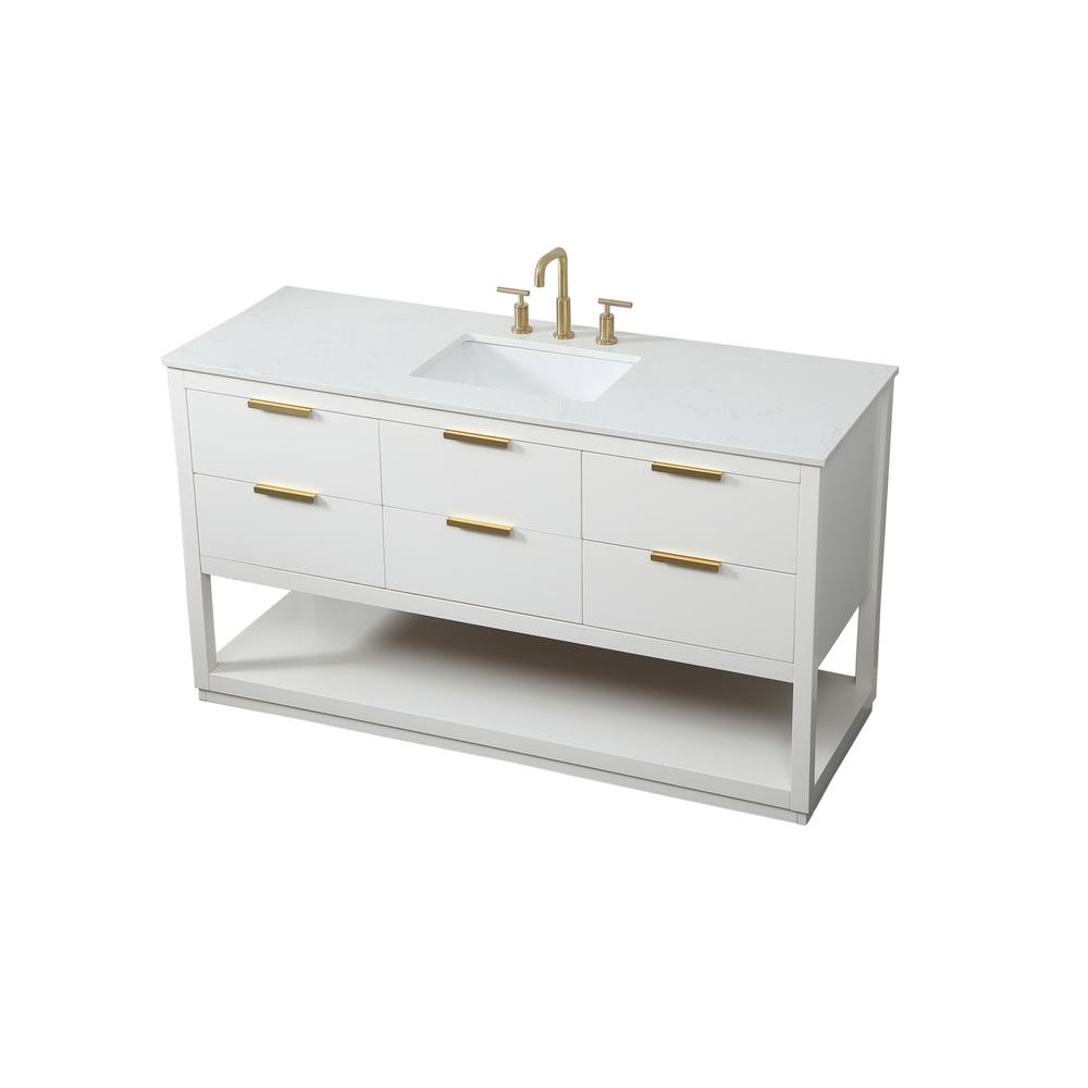 60 inch Single bathroom vanity in white. Picture 8
