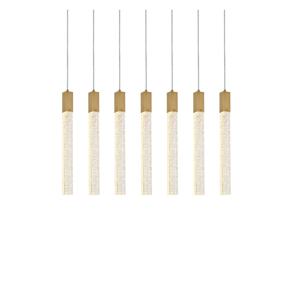 Weston 7 lights pendant in satin gold. Picture 2