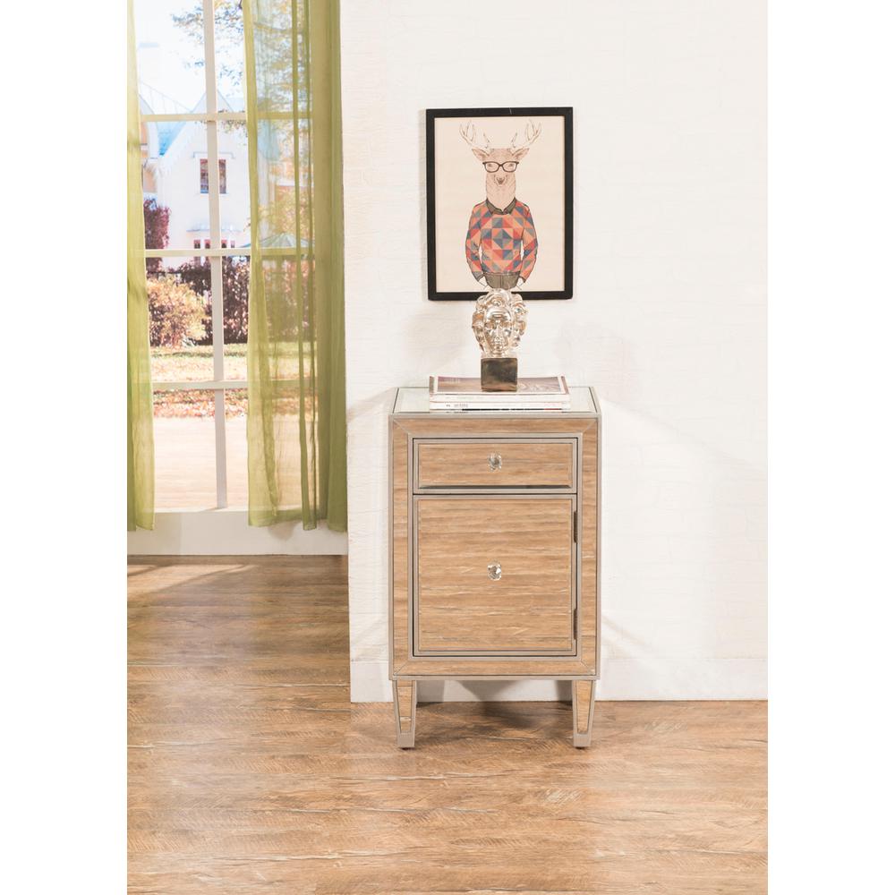 End table 1 drawer 18in. W x 13in. D x 29in. H in antique silver paint. Picture 11