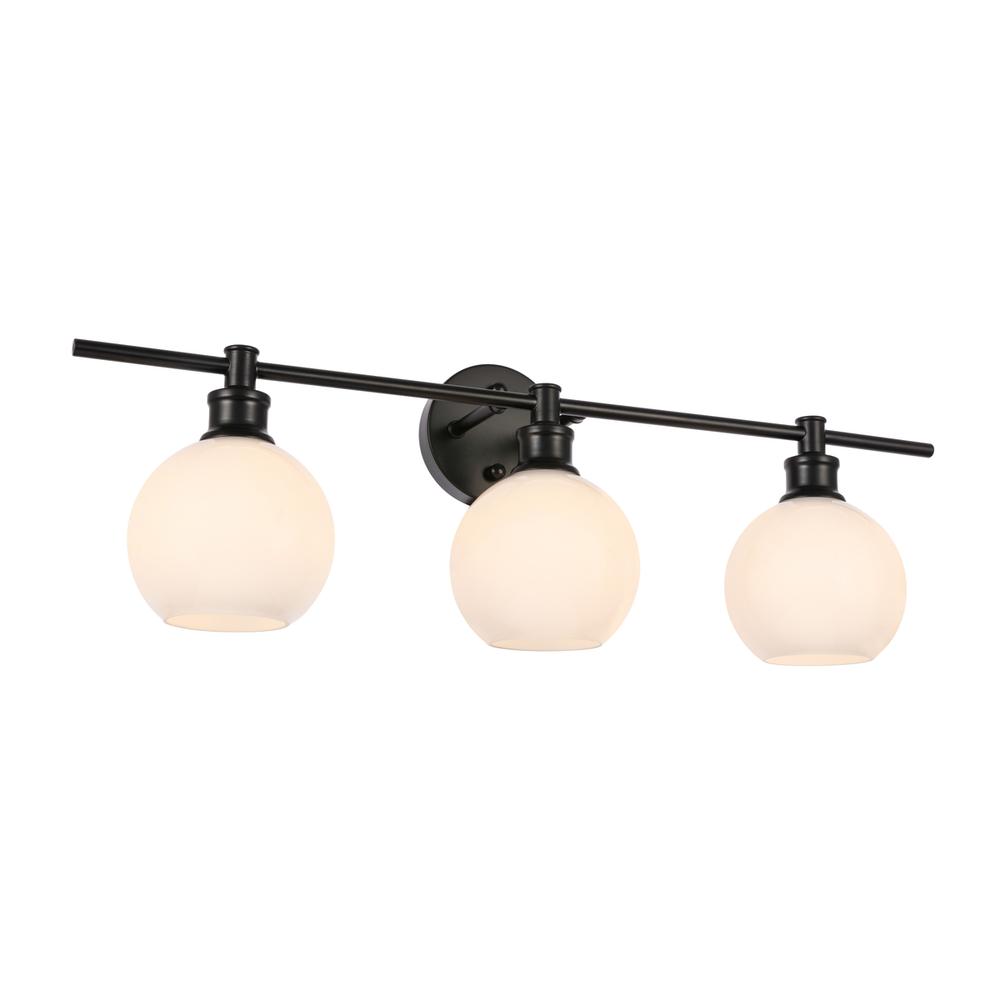 Collier 3 light Black and Frosted white glass Wall sconce. Picture 11