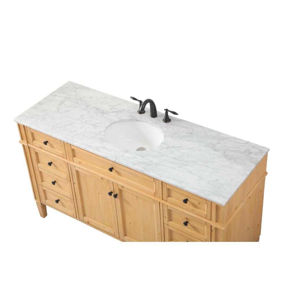 60 inch Single bathroom vanity in natural wood. Picture 10