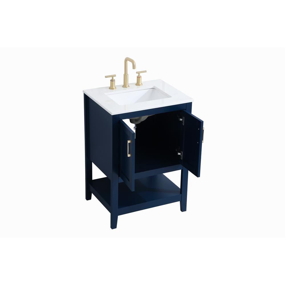 24 inch Single Bathroom Vanity in Blue. Picture 8