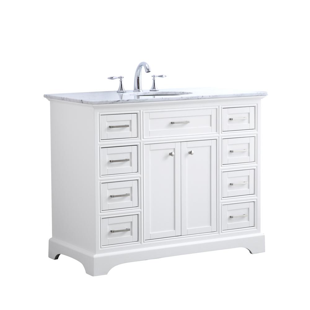 42 in. Single Bathroom Vanity set in white. Picture 10