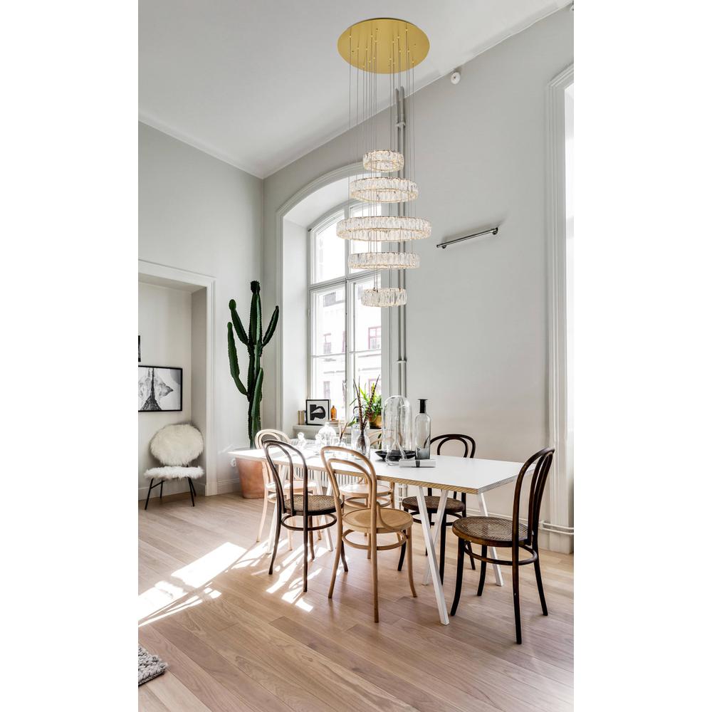 Monroe Integrated LED chip light gold Chandelier Clear Royal Cut Crystal. Picture 8