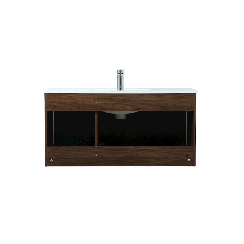 40 Inch Single Bathroom Vanity In Walnut. Picture 16
