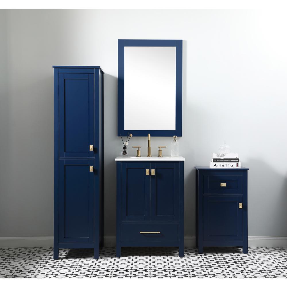 18 Inch Wide Bathroom Storage Freedstanding Cabinet In Blue. Picture 10