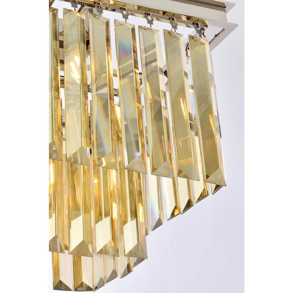 Sydney 12 light polished nickel Chandelier Golden Teak (Smoky) Royal Cut Crystal. Picture 3