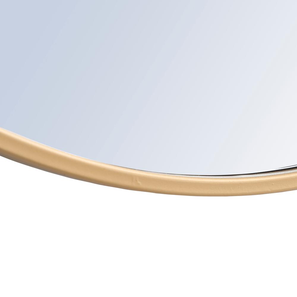 Metal frame Round Mirror 24 inch Brass finish. Picture 6