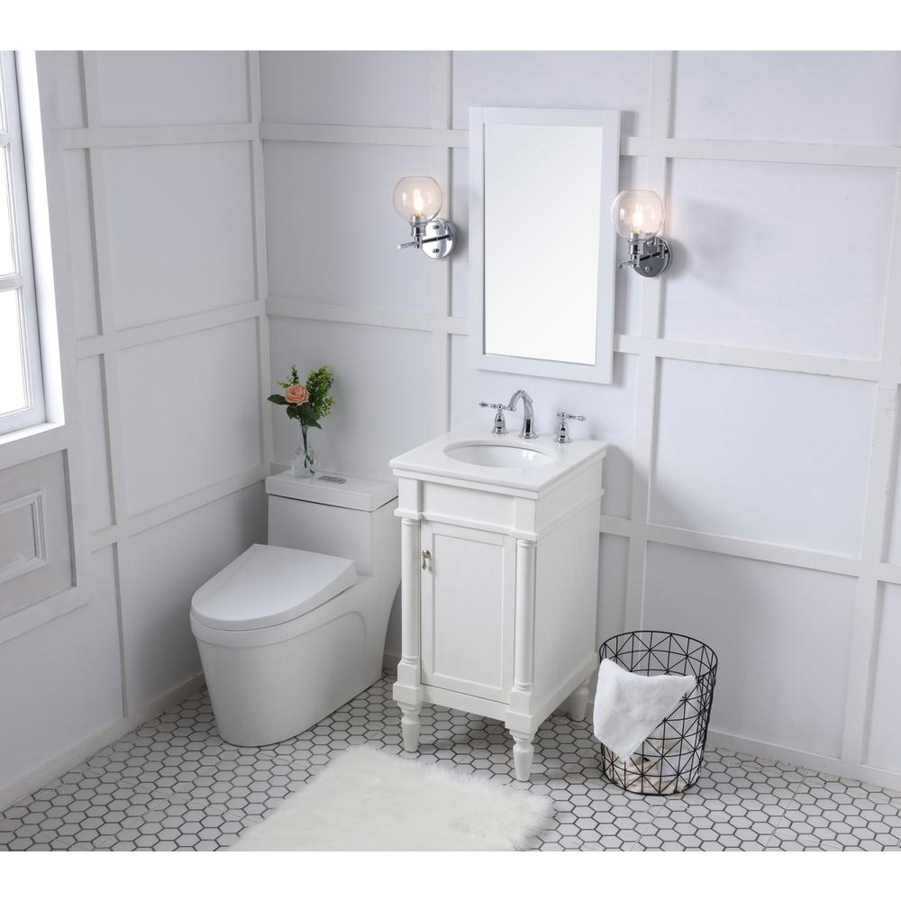 18 inch Single Bathroom vanity in antique white. Picture 10
