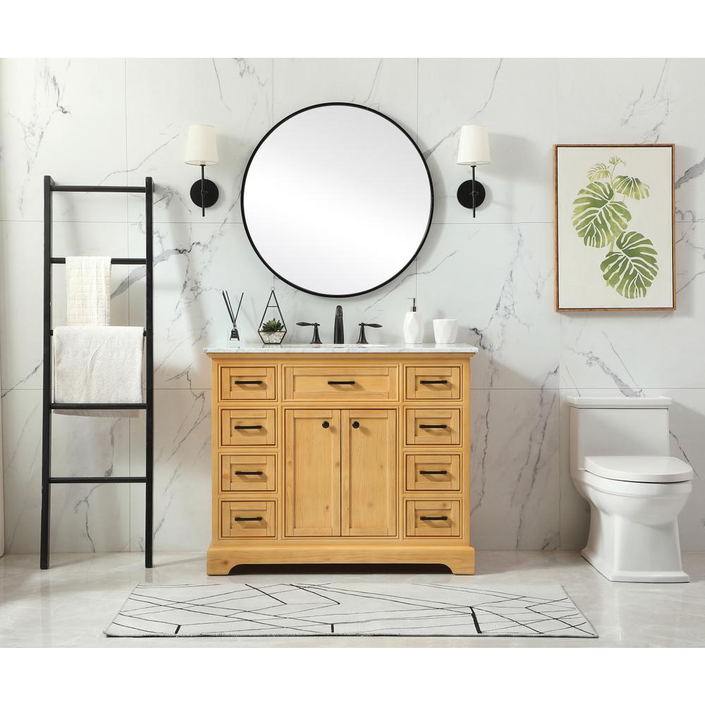 42 inch Single bathroom vanity in natural wood. Picture 4